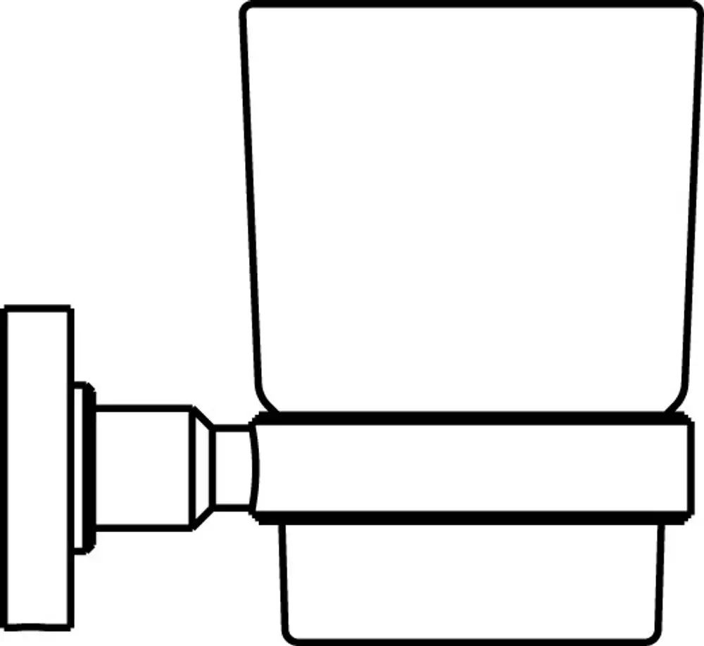 Zahnbecher aus satiniertem Glas mit Wandhalterung, präsentiert von Ideal Standard. Eignet sich für Waschbecken in Badezimmern oder ähnlichen Anwendungen.